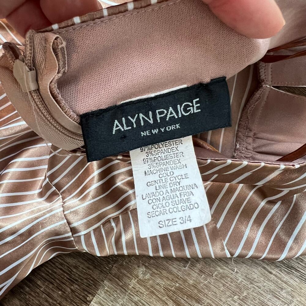 Alyn Paige Dress brown and white striped halter top dress - Picture 6 of 6